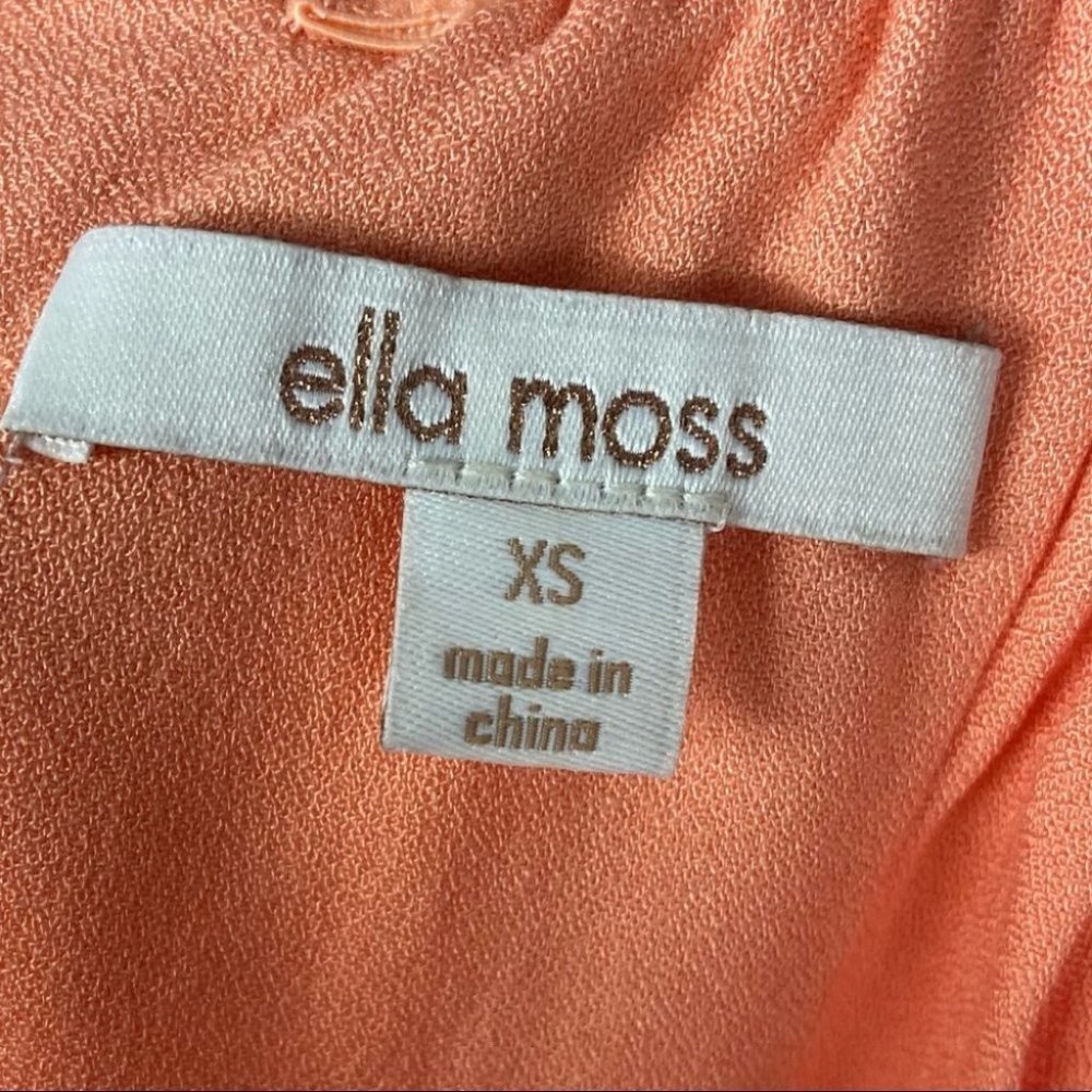 Ella Moss Bohemian Crochet Strapless Maxi Dress Salmon Orange Size XS Boho Raffi - Picture 4 of 13